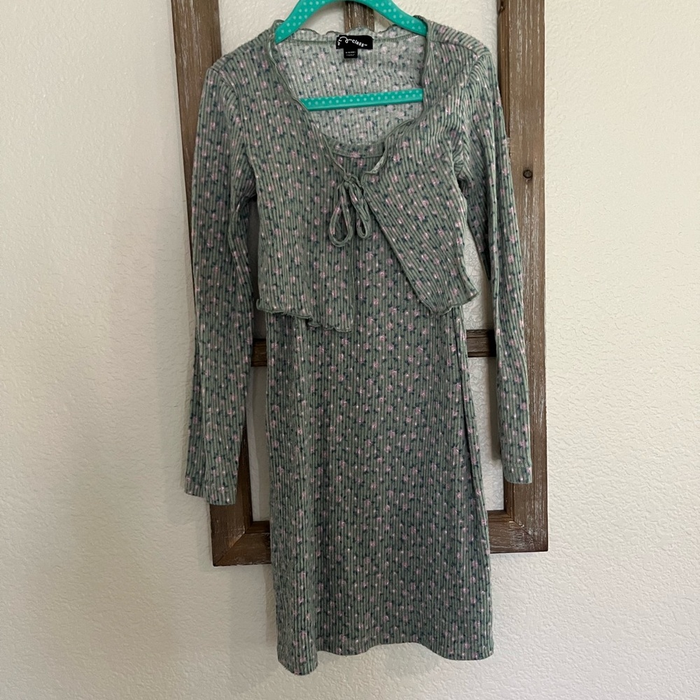 Art Class Dress and Cardigan